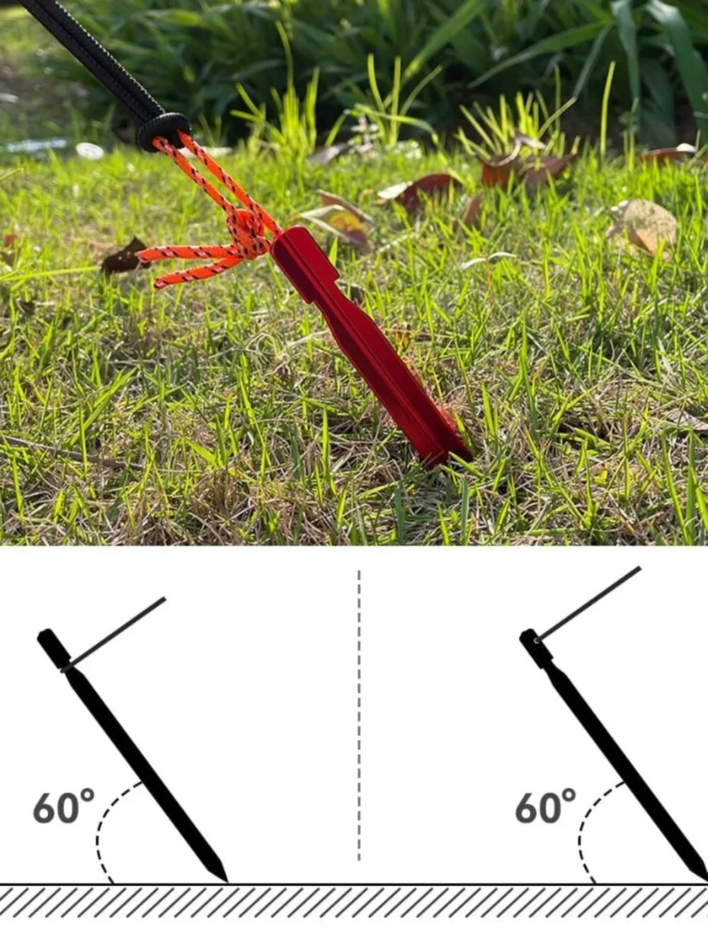 12 Pack Tent Stakes, 7-inch Ultralight Aluminum Ground Pegs with Reflective Pull